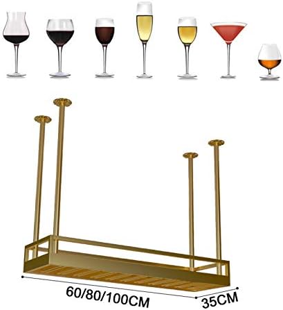 Wall Mounted Iron Wine Glass Rack with Ceiling Mount