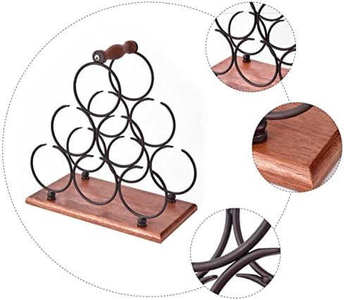 PRETYZOOM Modern Iron Wine Rack Space-Saving Display Stand
