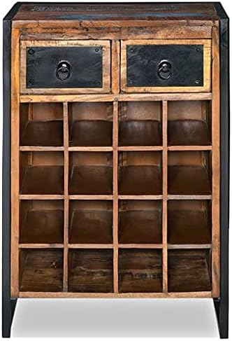 Wooden Wine Rack with 2 Drawers for 16 Bottles 1