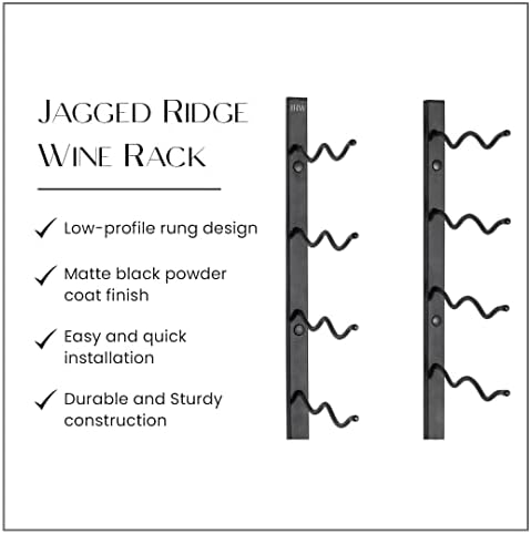 Premium Matte Black Wall Mounted Wine Rack - 24 Bottles