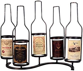 LUNEZY 5-Bottle Wine Rack Wall Holder Black