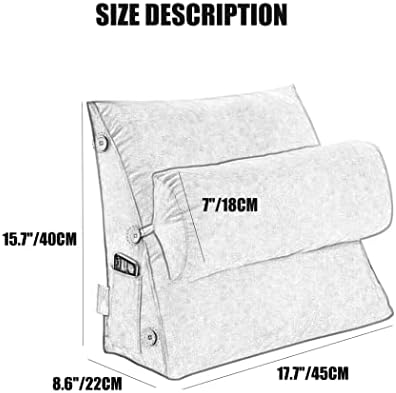 ZZYK Adjustable Reading Throw Pillow with Back Support
