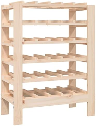 vidaXL Solid Wood Wine Rack 30 Bottles