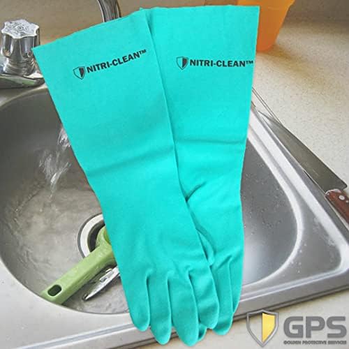 Green Nitrile Gloves 22mil 18 Length Medium Size