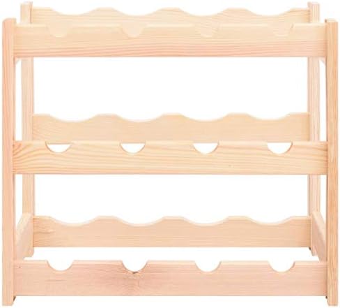 vidaXL Pinewood Wine Rack - 12 Bottle Storage