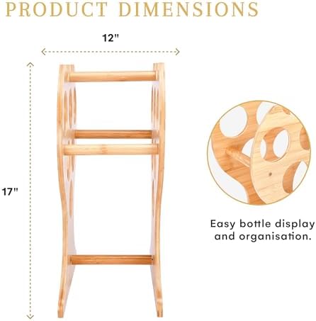 2LB Depot Bamboo Wine Rack for 6 Bottles