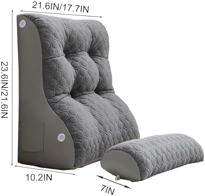 Adjustable Reading Pillow with Storage Pocket and Cooling Cover