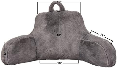Btargot Reading Pillow with Arms for Back Support Grey