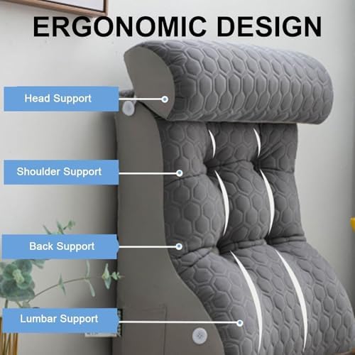 Adjustable Reading Pillow with Storage Pocket and Cooling Cover