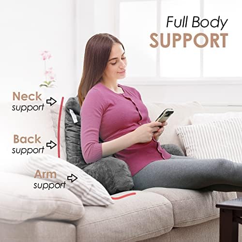 Nestl Reading Pillow with Laptop Lap Desk - Grey 1