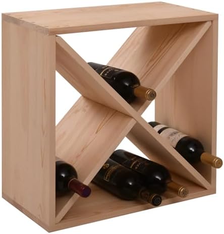 24 Bottle Wooden Wine Rack Freestanding Storage Shelf