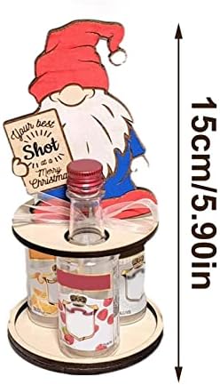 Christmas Mini Wooden Wine Rack with Penguins and Elks