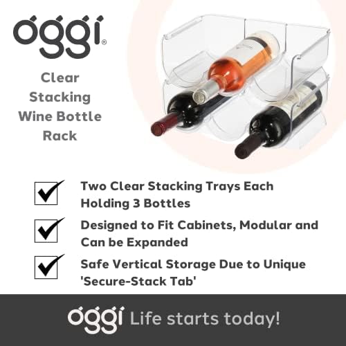 Oggi 6-Bottle Wine Rack Stackable Secure 2 Pack