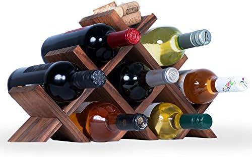 Rustic State Alella Wood Wine Rack for 8 Bottles