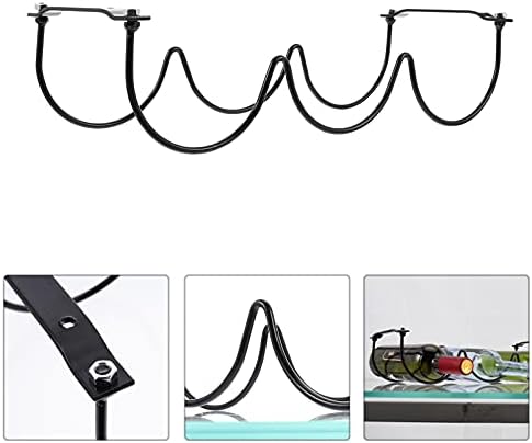 PRETYZOOM 2pcs Black Metal Wine Rack