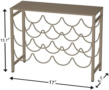 JINGWAYS 12 Bottle Waved Wine Rack with Steel Tray