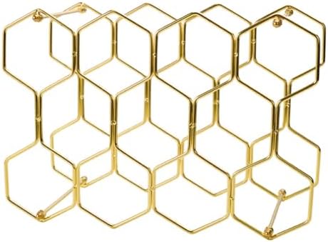 Tabletop Wine Rack for 14 Bottles Golden Metal Design