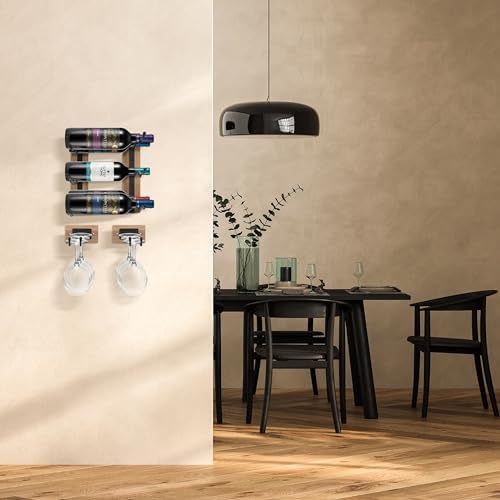 Sorbus Wall Mounted Wine Stemware Rack Set