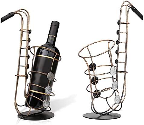 XPSSJMU Tabletop Wine Rack Metal Figurine Decor