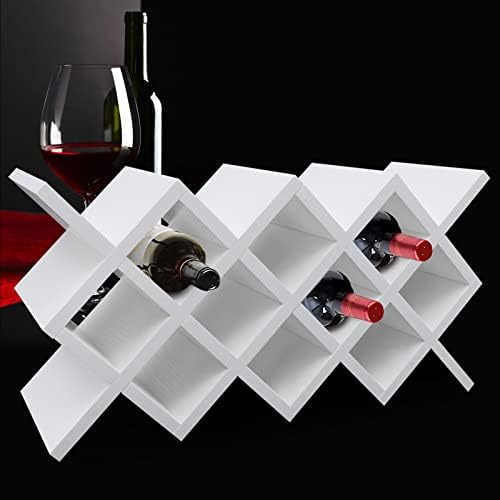 10 Grids Wall-Mounted Wine Rack with Lattice Design