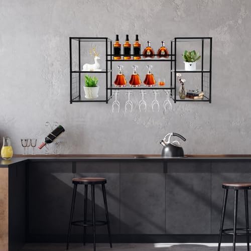 5-Tier Wall Mounted Wine Rack for 40 Bottles
