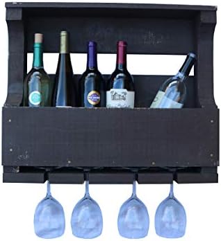 American WineKraft Rustic Wood Wall Wine Rack 6 Bottle