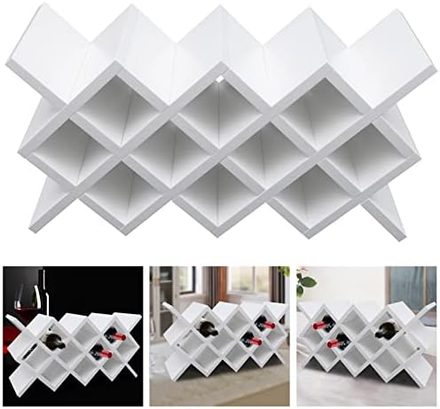 10 Grids Wall-Mounted Wine Rack with Lattice Design