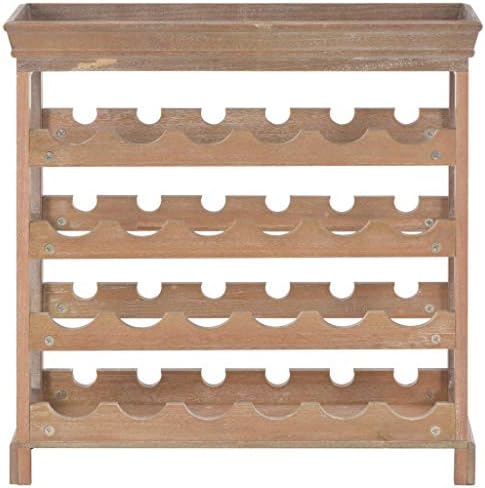 WEHUOSIF Brown Wine Cabinet with 4 Shelves