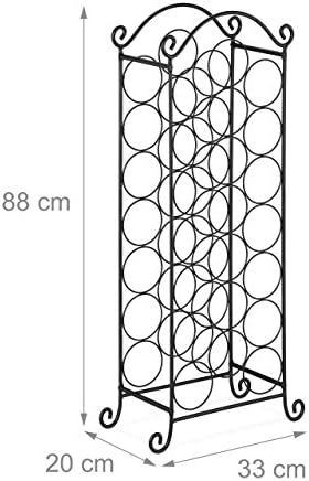 Relaxdays Black Wine Rack for 21 Bottles