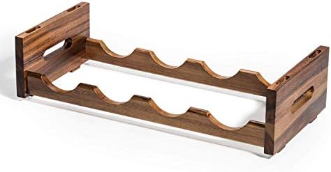 Kalmar Home Acacia Wood 4 Bottle Wine Rack 1