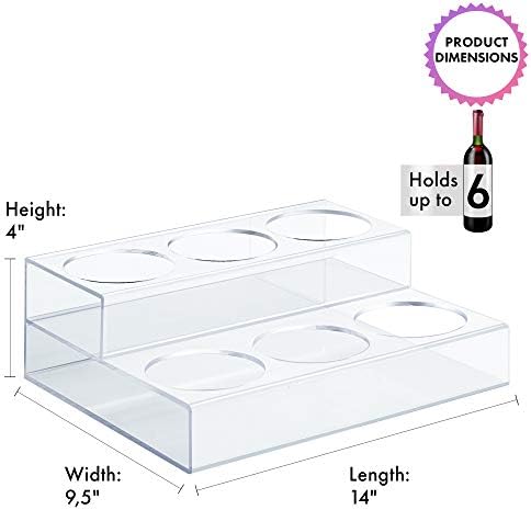 Srenta 6-Bottle Acrylic Wine Display Riser with 2 Tiers