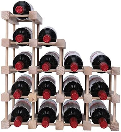 fdjamy Wine Rack Cabinet Freestanding Floor Wooden Storage