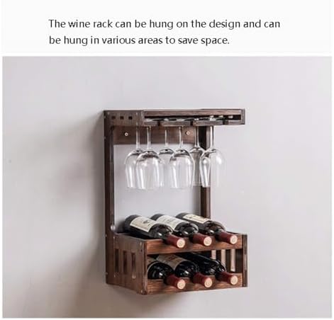 OXOAMP Freestanding Wine Rack with 6 Bottles and Glasses Holder