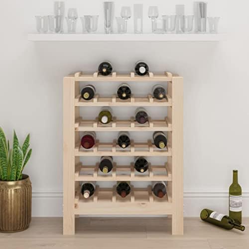 vidaXL Solid Wood Wine Rack 30 Bottles
