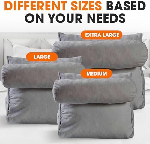 Cheer Collection Reading Wedge Pillow Gray