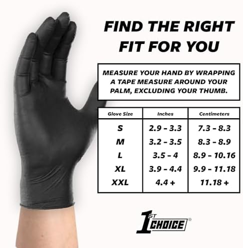 1st Choice Nitrile Gloves 5 Mil Black XL