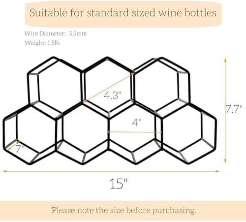 AVLA 9-Bottle Metal Countertop Wine Rack Black