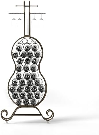 JOIN IRON Cello Shape Wine Rack with Stemware Holder
