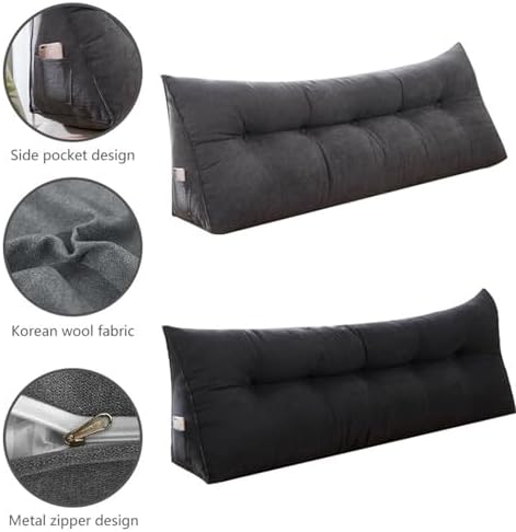 Dark Green Headboard Pillow with Removable Cover
