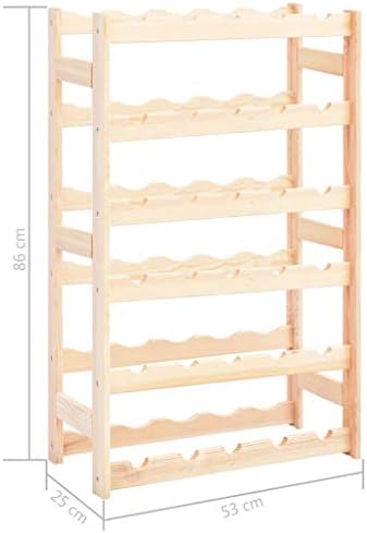 SKM 30 Bottle Wine Rack Pinewood Freestanding