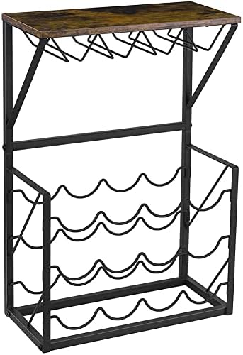 ZJDYDY Freestanding Wine Rack with Glass Holders