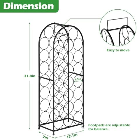 ETELI 23 Bottles Freestanding Metal Wine Rack Cabinet