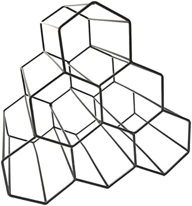 Nordic Wrought Iron Wine Holder with Honeycomb Design