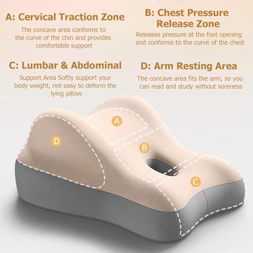 JYHHCYS Adjustable Prone Pillow for Full Body Support