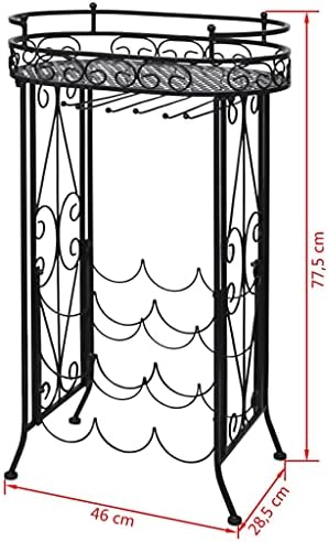 KTHLBRH 9-Bottle Wine Rack Cabinet Metal Glass Holder