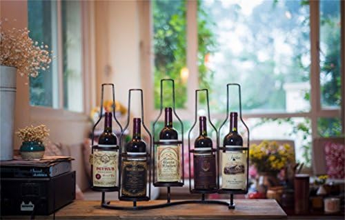 LUNEZY 5-Bottle Wine Rack Wall Holder Black