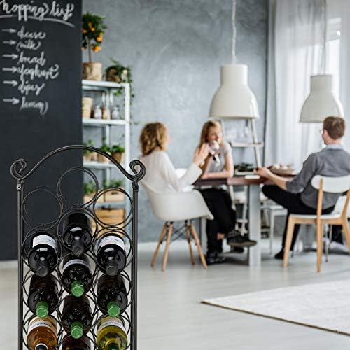 Relaxdays Black Wine Rack for 21 Bottles