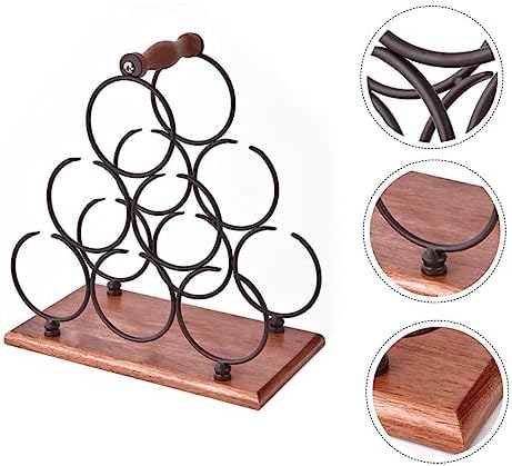 PRETYZOOM Modern Iron Wine Rack Space-Saving Display Stand