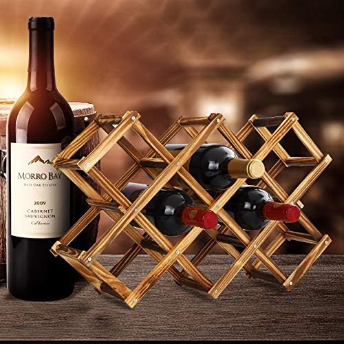 BlissfulScape Freestanding Wine Rack - 10-Bottle Capacity