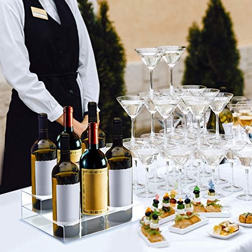Srenta 6-Bottle Acrylic Wine Display Riser with 2 Tiers